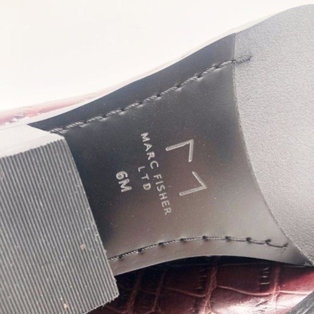 MARC FISHER Croc Embossed Leather Western Boot - Picture 6 of 10